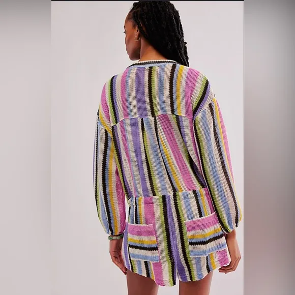 Free people Sun Up Stripe Romper, Small, Minor Flaw, NWOT