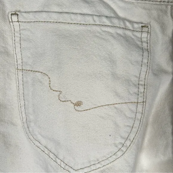 Free People We The Free Aster Ivory Denim Wide Straight Leg Jeans 32 NWT $98