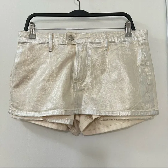Free People We The Free Gallivanting Metallic Peekaboo Skort Size 29