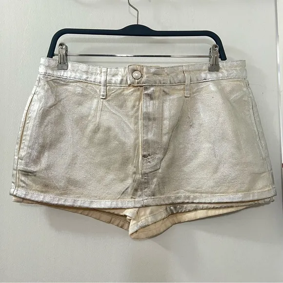 Free People We The Free Gallivanting Metallic Peekaboo Skort Size 30