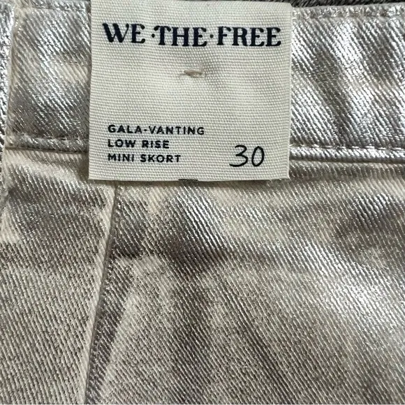 Free People We The Free Gallivanting Metallic Peekaboo Skort Size 30