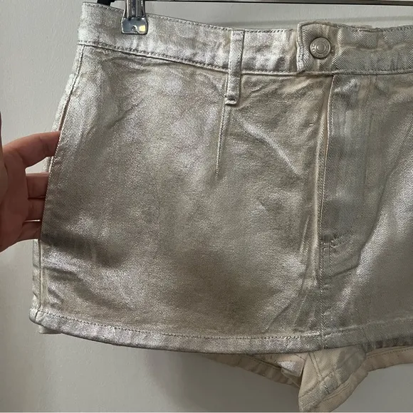 Free People We The Free Gallivanting Metallic Peekaboo Skort Size 30