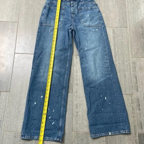 Free People We The Free Palmer Mid-Rise Cuffed Relaxed Fit Jeans Blue Size 25