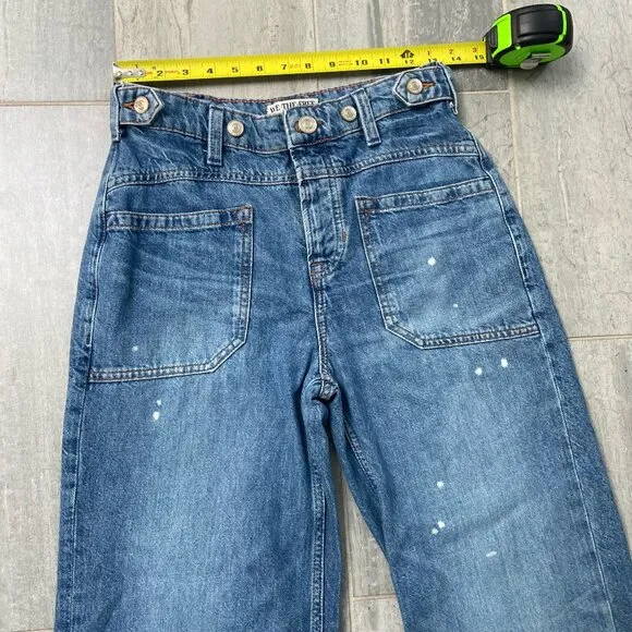Free People We The Free Palmer Mid-Rise Cuffed Relaxed Fit Jeans Blue Size 25
