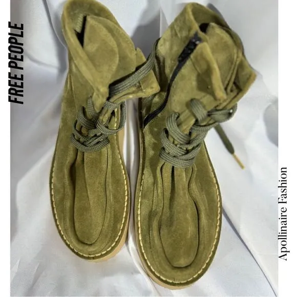 Free People Wedge Moccasin Ankle Boots &quot;Aiden&quot; New Size 36