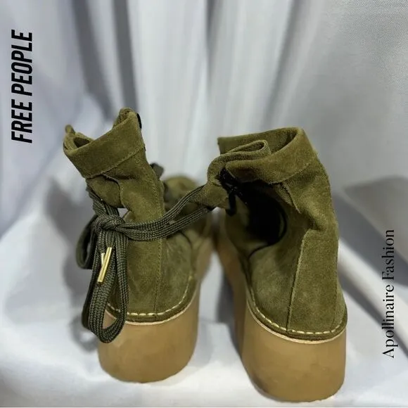 Free People Wedge Moccasin Ankle Boots &quot;Aiden&quot; New Size 36