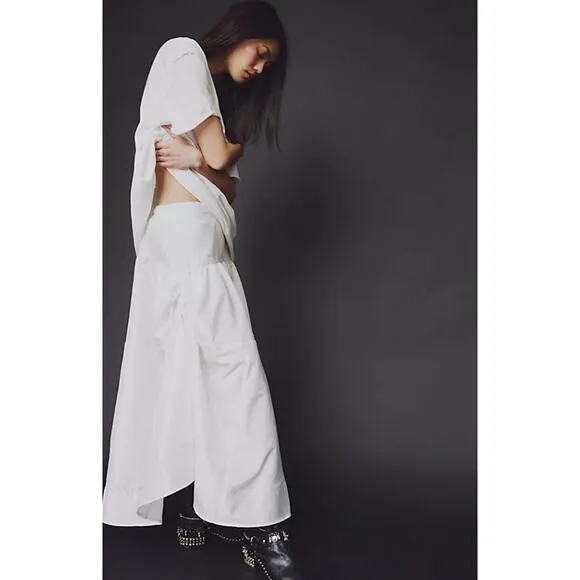 Free People x Yellowstone Emery Drop-Waist White Midi Skirt Size XS