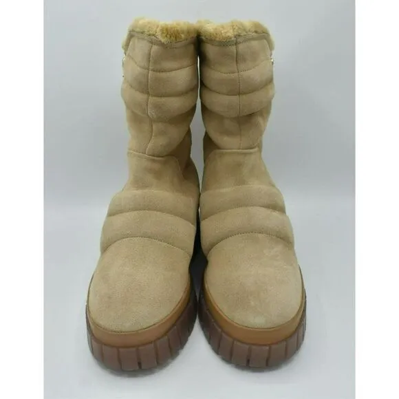 Free People Womens EUR 40 US 10 Fable Faux Fur Sand Suede Platform Winter Boots