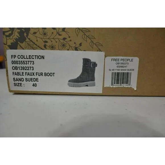Free People Womens EUR 40 US 10 Fable Faux Fur Sand Suede Platform Winter Boots