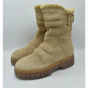 Free People Womens EUR 40 US 10 Fable Faux Fur Sand Suede Platform Winter Boots