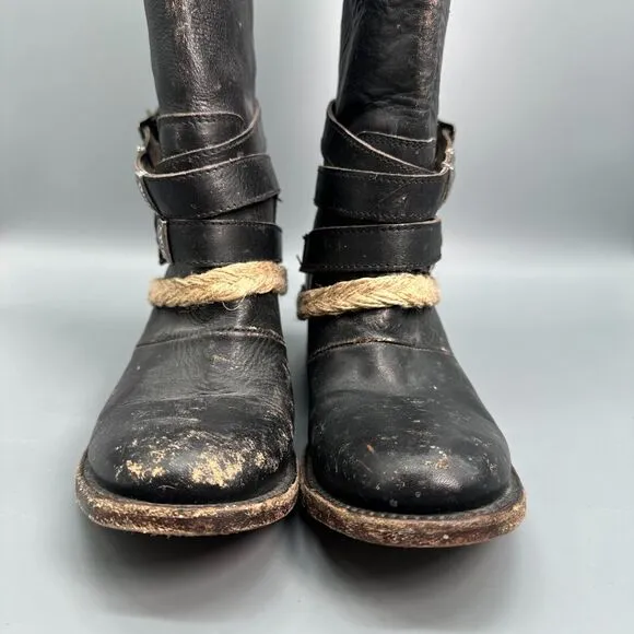 Freebird by Steven Drover Women's 6 Black Leather Riding Boot Mid-Calf Western