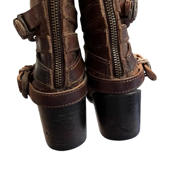 FREEBIRD by Steven Pikes Wrap Strap Boots, Sz 6