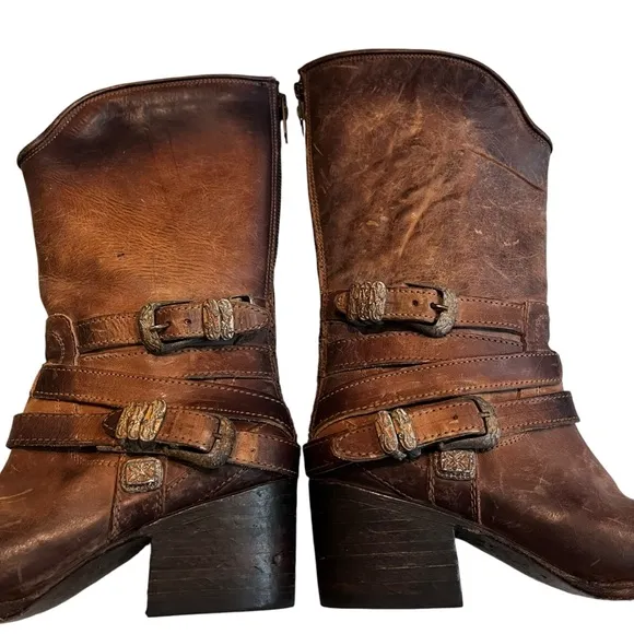 FREEBIRD by Steven Pikes Wrap Strap Boots, Sz 6