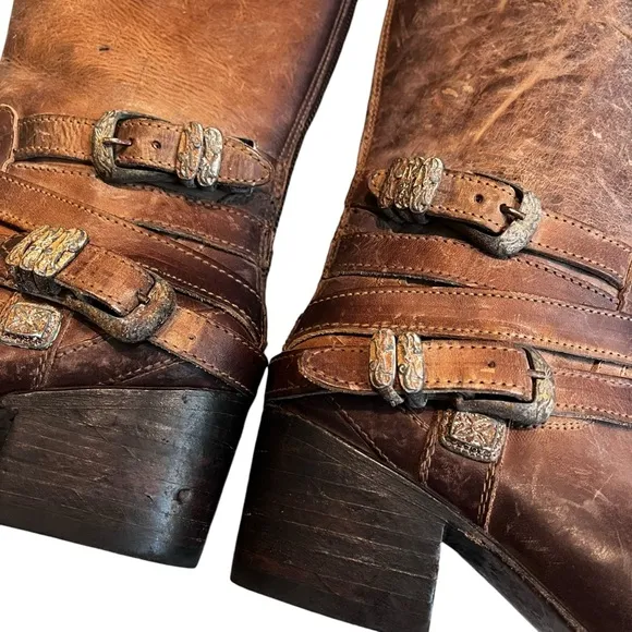 FREEBIRD by Steven Pikes Wrap Strap Boots, Sz 6