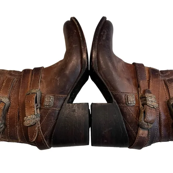 FREEBIRD by Steven Pikes Wrap Strap Boots, Sz 6
