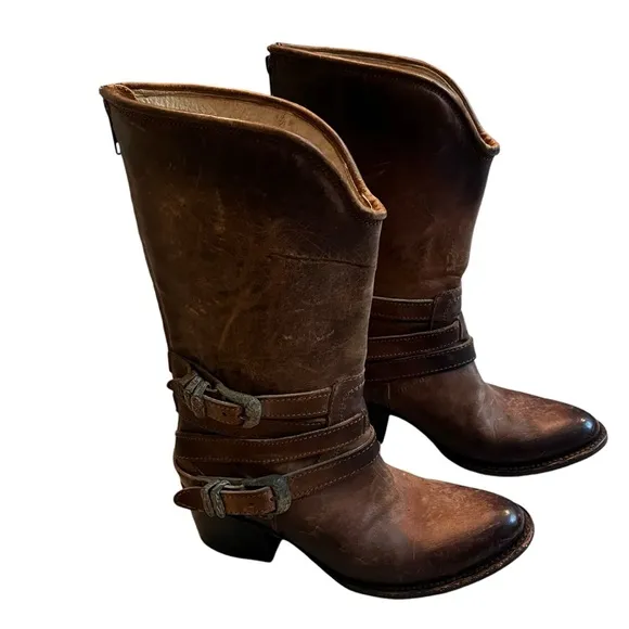 FREEBIRD by Steven Pikes Wrap Strap Boots, Sz 6