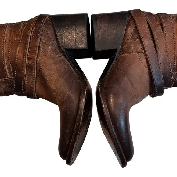 FREEBIRD by Steven Pikes Wrap Strap Boots, Sz 6