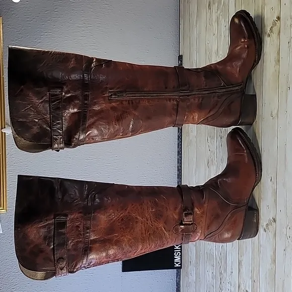 Freebird Steven‎ Quebec Leather Equestrian OTK Tall Boots Size 9 Cognac Sweet!