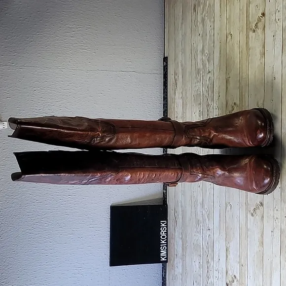 Freebird Steven‎ Quebec Leather Equestrian OTK Tall Boots Size 9 Cognac Sweet!