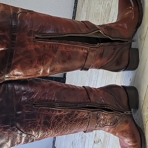 Freebird Steven‎ Quebec Leather Equestrian OTK Tall Boots Size 9 Cognac Sweet!