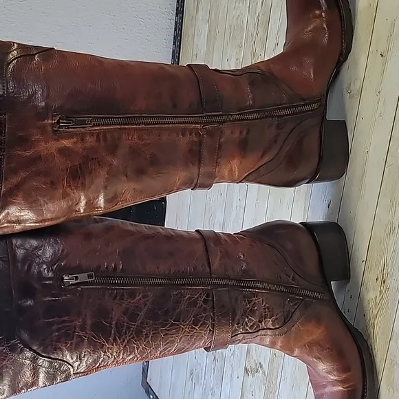 Freebird Steven‎ Quebec Leather Equestrian OTK Tall Boots Size 9 Cognac Sweet!