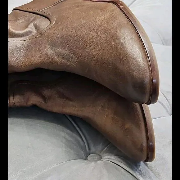 Frye 3470486 Jolene Brown Leather Knee High Riding Boots Womens Shoes 8.5 M $378