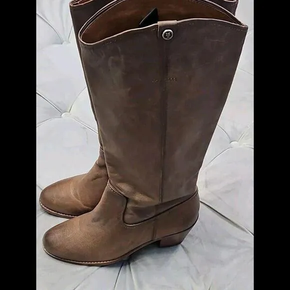 Frye 3470486 Jolene Brown Leather Knee High Riding Boots Womens Shoes 8.5 M $378