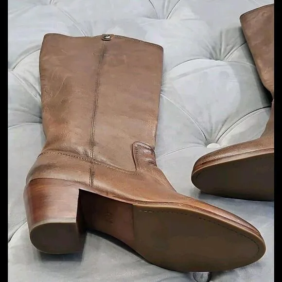 Frye 3470486 Jolene Brown Leather Knee High Riding Boots Womens Shoes 8.5 M $378