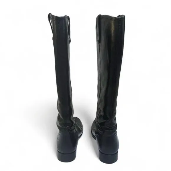FRYE 7B Melissa Button Tall Boots Black Leather Riding Equestrian Classic VTG