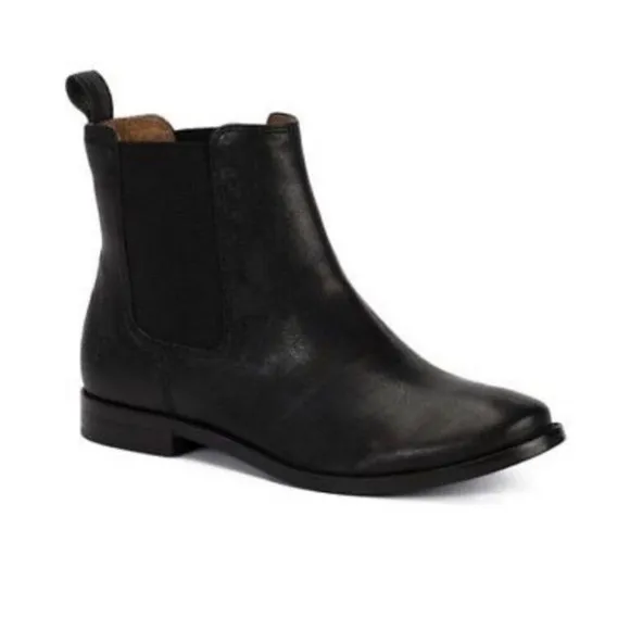 Frye Anna Chelsea Boot Black Leather Ankle Boots