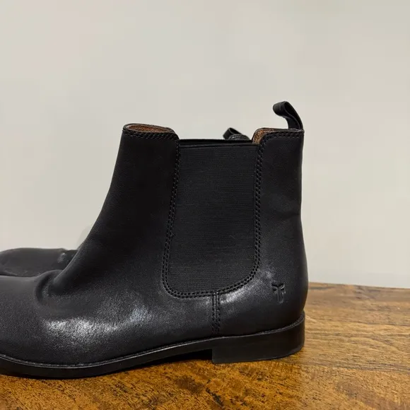 Frye Anna Chelsea Boot Black Leather Ankle Boots