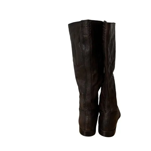 Frye Anna Inside Zip Knee High Brown Leather Equestrian Riding Boots Size 7