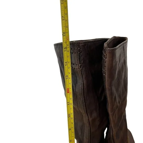 Frye Anna Inside Zip Knee High Brown Leather Equestrian Riding Boots Size 7