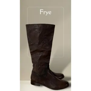 Frye Anna Inside Zip Knee High Brown Leather Equestrian Riding Boots Size 7