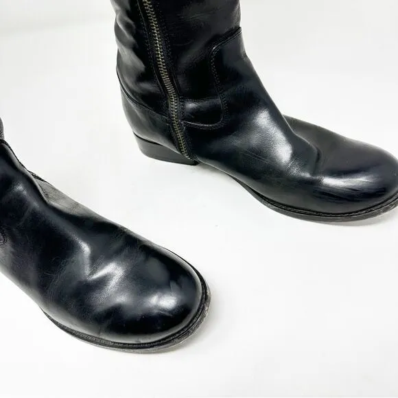 Frye Black Leather Tall Zip Riding Equestrian Boots Womans 7.5