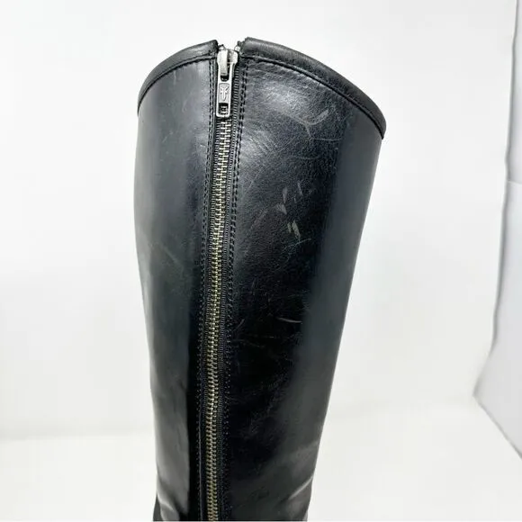 Frye Black Leather Tall Zip Riding Equestrian Boots Womans 7.5