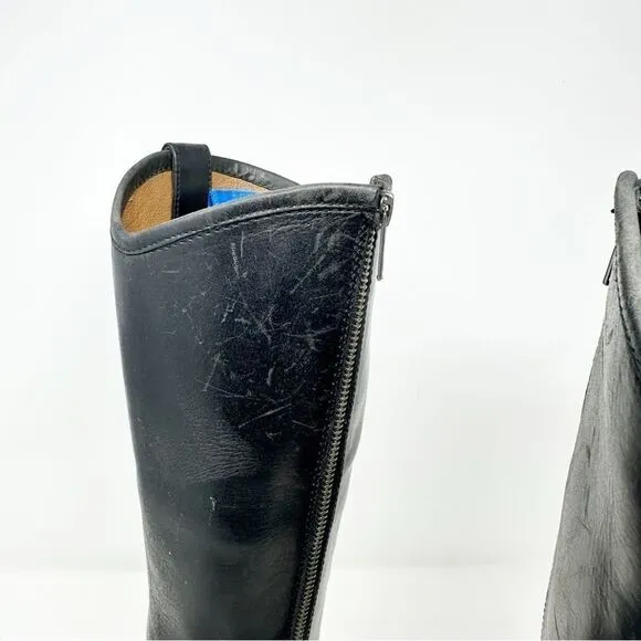 Frye Black Leather Tall Zip Riding Equestrian Boots Womans 7.5
