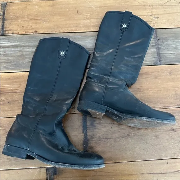 🔥Frye - Black Melissa Button 2 Riding Boots - 9