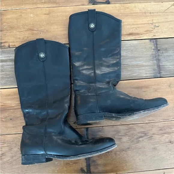 🔥Frye - Black Melissa Button 2 Riding Boots - 9