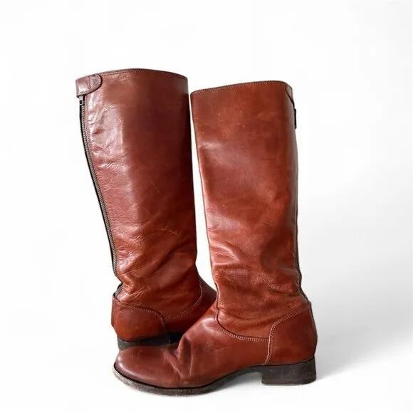 Frye Boots Melissa Button Back Zip Leather Knee High Riding Boot $388 womens