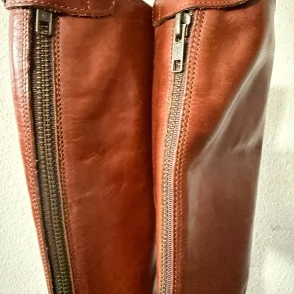 Frye Boots Melissa Button Back Zip Leather Knee High Riding Boot $388 womens
