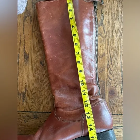 Frye Boots Melissa Button Back Zip Leather Knee High Riding Boot $388 womens