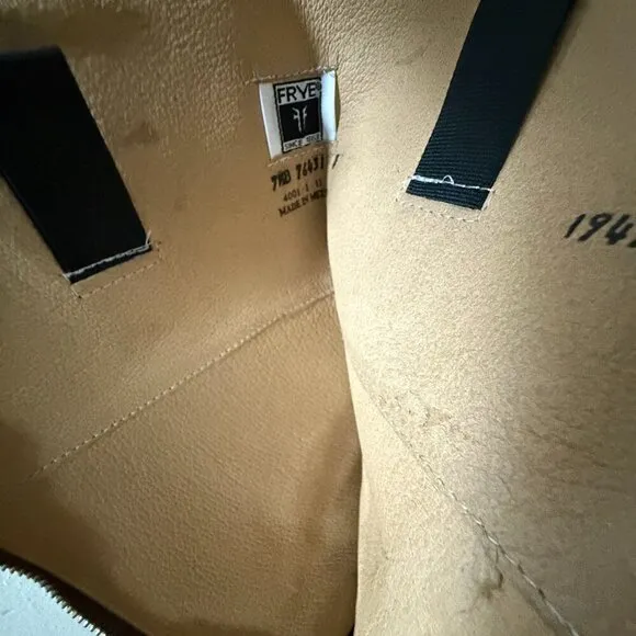 Frye Boots Melissa Button Back Zip Leather Knee High Riding Boot $388 womens