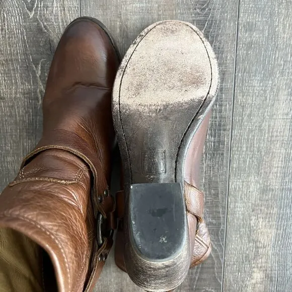 Frye Boots Tabitha Womens Sz 10 Cognac Brown Leather Harness Western Equestrian