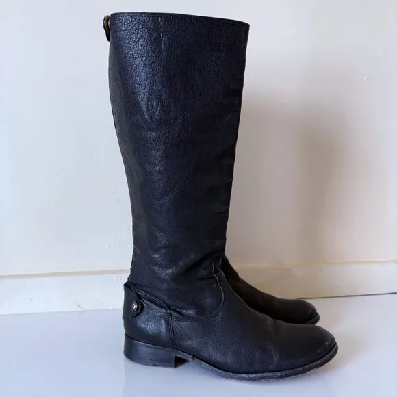 Frye Boots Women’s Melissa Button Back Zip  Tall Leather Boho SZ 8.5