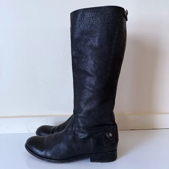 Frye Boots Women’s Melissa Button Back Zip  Tall Leather Boho SZ 8.5