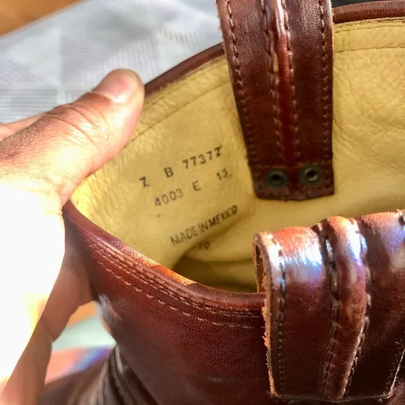 Frye Brown Leather Boots with Buckle Detail