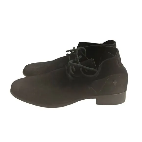 Frye Carly Chukka Black Leather Boots 3477112 Women's Size 7 B Rubbing on Toes