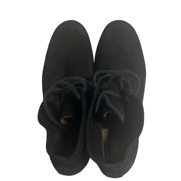 Frye Carly Chukka Black Leather Boots 3477112 Women's Size 7 B Rubbing on Toes