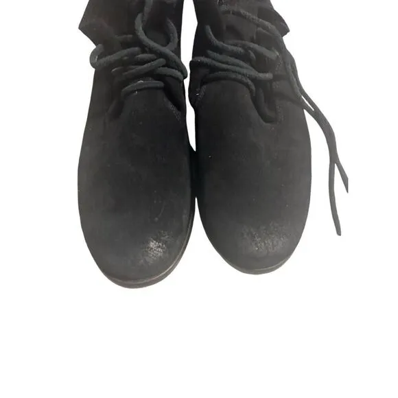 Frye Carly Chukka Black Leather Boots 3477112 Women's Size 7 B Rubbing on Toes